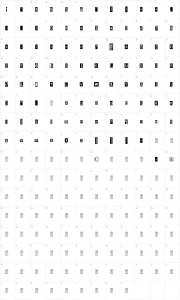 Mapa de caracteres da fonte Pauls Ransom Note