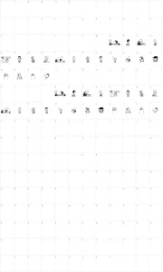 Mapa de caracteres da fonte Peanuts Gang Dings