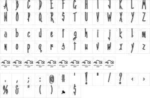 Mapa de caracteres da fonte Penitencia inline Font | 1001 Free Fonts