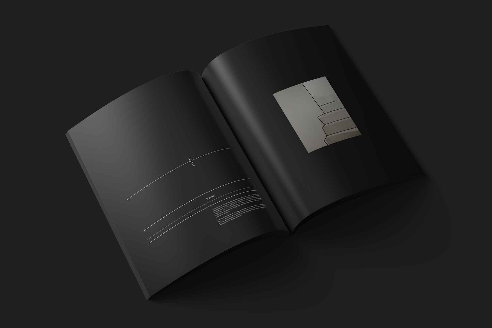 Perfect Binding Open Magazine Mockup