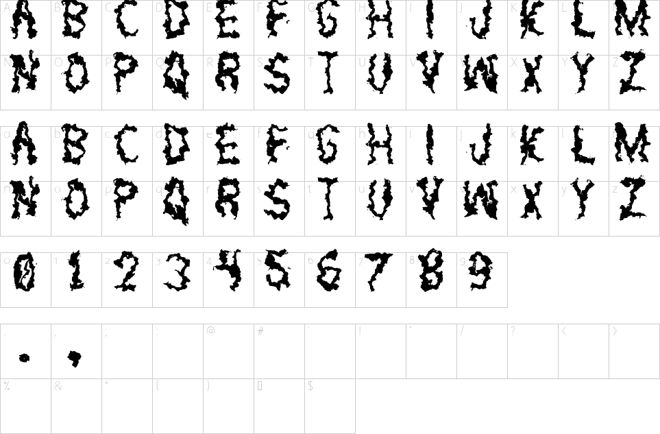 Mapa de caracteres da fonte Petroleum St Font | 1001 Free Fonts