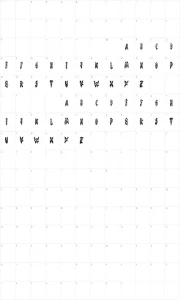 Mapa de caracteres da fonte Phantom Ghost