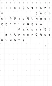 Mapa de caracteres da fonte Phantom Lord Lite