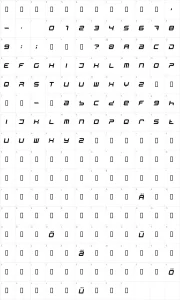 Mapa de caracteres da fonte Phantom