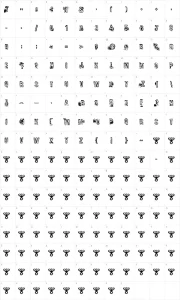 Mapa de caracteres da fonte Phat Grunge Bold