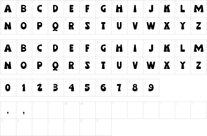 Mapa de caracteres da fonte Phoen Font | 1001 Free Fonts