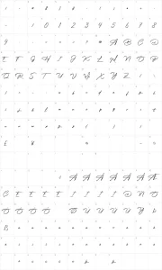 Mapa de caracteres da fonte Photograph Signature