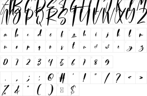 Mapa de caracteres da fonte Photographer Font | 1001 Free Fonts