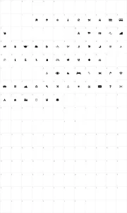 Mapa de caracteres da fonte Pictogramz