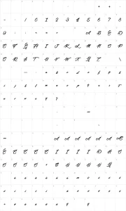 Mapa de caracteres da fonte Picture of the Romantic