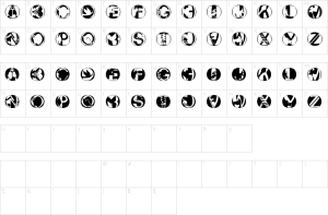 Mapa de caracteres da fonte Pix Caps Font | 1001 Free Fonts