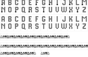 Mapa de caracteres da fonte Pixel Chocolate Font | 1001 Free Fonts
