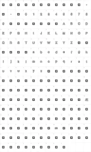 Mapa de caracteres da fonte Pixel Krud