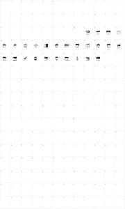 Mapa de caracteres da fonte Pixelhead Handemadebeta