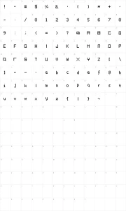 Mapa de caracteres da fonte PixelYourLife