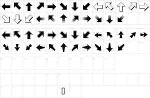 Mapa de caracteres da fonte Pizzadude Pointers Font | 1001 Free Fonts