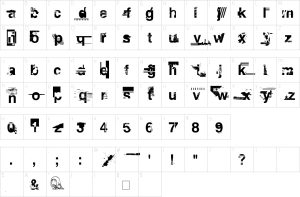 Mapa de caracteres da fonte Planned Obsolescence Font | 1001 Free Fonts