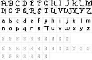 Mapa de caracteres da fonte Playground Kids Font | 1001 Free Fonts