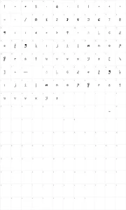 Mapa de caracteres da fonte Please Show Me Love