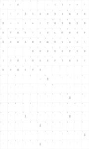 Mapa de caracteres da fonte Pointer Sisters