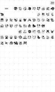 Mapa de caracteres da fonte Pokemon Pixels
