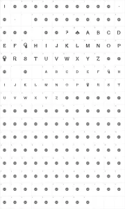 Mapa de caracteres da fonte Poker Kings