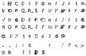 Mapa de caracteres da fonte Polla Font | 1001 Free Fonts