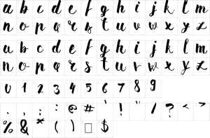 Mapa de caracteres da fonte Pomah Type Font | 1001 Free Fonts
