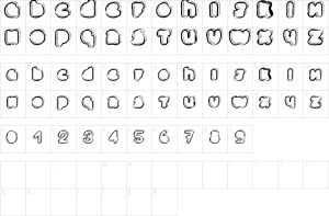 Mapa de caracteres da fonte Ponctuation Font | 1001 Free Fonts