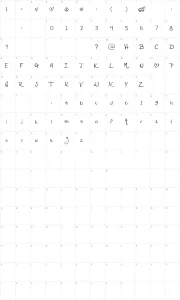 Mapa de caracteres da fonte PopStar Autograph