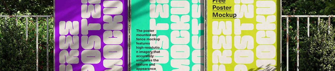 Posters on Fence Mockup