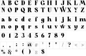 Mapa de caracteres da fonte Potential Font | 1001 Free Fonts