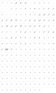 Mapa de caracteres da fonte PR8 Shadow Cat