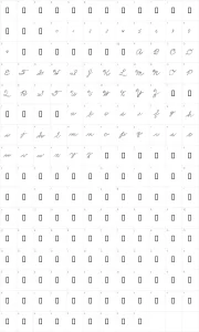Mapa de caracteres da fonte Premiers Mots Script