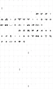 Mapa de caracteres da fonte Printer's Ornaments One