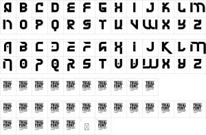 Mapa de caracteres da fonte Process Mastery Font | 1001 Free Fonts