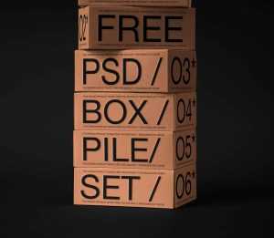 Product Box Pile Mockup
