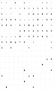 Mapa de caracteres da fonte Project X