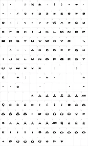Mapa de caracteres da fonte Project Y