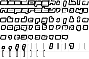 Mapa de caracteres da fonte Projects Font | 1001 Free Fonts