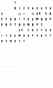 Mapa de caracteres da fonte Promises Broken Dream