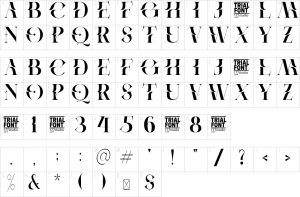 Mapa de caracteres da fonte Protest Font | 1001 Free Fonts