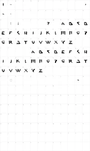 Mapa de caracteres da fonte PsyType