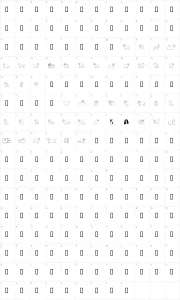 Mapa de caracteres da fonte Puppins