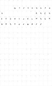 Mapa de caracteres da fonte PW Arrow font