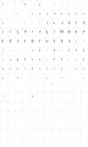 Mapa de caracteres da fonte Qasmi Script