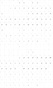 Mapa de caracteres da fonte Quantum of Mechanic