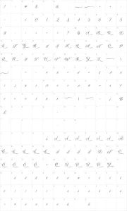 Mapa de caracteres da fonte Queen of the Moon
