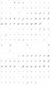 Mapa de caracteres da fonte Quid Pro Quo