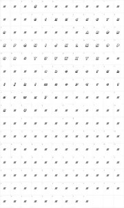 Mapa de caracteres da fonte Racing Numbers